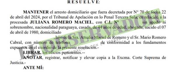 Actuaria judicial procesada por presunta adulteración de expediente seguirá con arresto domiciliario
