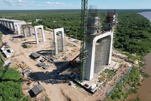 Avanza construcción del puente de la Ruta Bioceánica entre Paraguay y Brasil