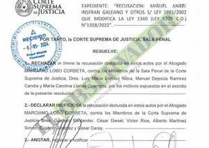 Sala Penal rechaza recusación de defensor de José Insfrán por palpable deficiencia