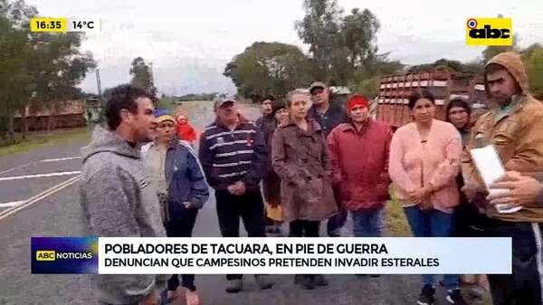 Pobladores de Tacuara, en pie de guerra: denuncian que campesinos pretenden invadir esterales - ABC Noticias - ABC Color