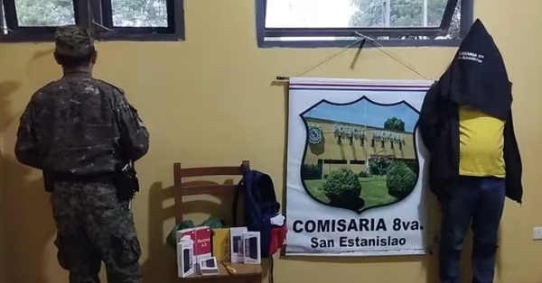 Hombre con 17 antecedentes por robo es detenido in fraganti en San Estanislao