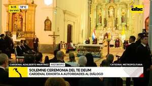 El mensaje del Cardenal Martínez a autoridades presentes en el tedeum  - ABC Noticias - ABC Color
