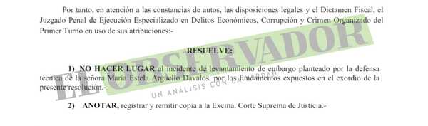 Mantienen embargo sobre bienes de condenada por narcotráfico