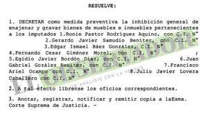 Resguardan patrimonio de imputados por multimillonario robo de cables de la ANDE