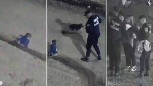 [VIDEO] La Policía “detuvo” a un bebé en plena madrugada: iba gateando ¡por la calle! escoltado por un perro