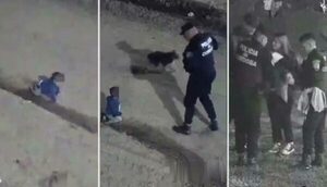 (VIDEO). Polis encontraron a un bebé gateando en plena madrugada