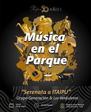 “Música en el Parque” por el cincuentenario de Itaipú será hoy jueves | DIARIO PRIMERA PLANA