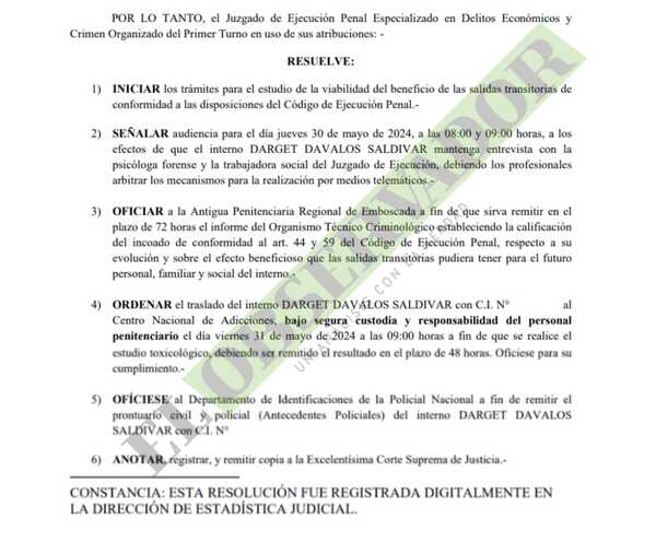 Convocan a condenado “DJ Meta” para estudio de solicitud de salidas transitorias