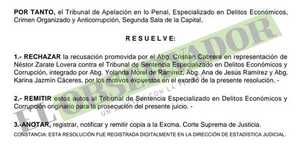 Rechazan recusación de Néstor Zárate a Tribunal de Sentencia y este acciona ante el JEM 
