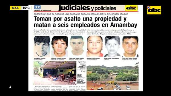 Cae supuesto implicado en séxtuple homicidio ocurrido en Amambay - ABC Noticias - ABC Color