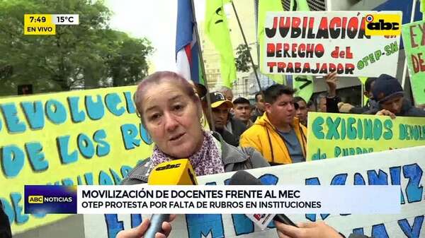 Video: Docentes protestan por falta de rubros en instituciones - ABC Noticias - ABC Color