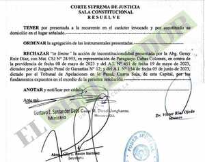 Payo Cubas: Imputaciones no pueden causar agravios constitucionales, según Sala Constitucional