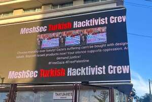 Presuntos activistas pro-Palestina hackean carteles publicitarios de Asunción   - Nacionales - ABC Color