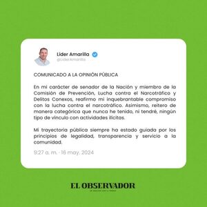Líder Amarilla busca desmarcarse de vínculos con imputados por tráfico de drogas