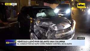 Video: Conductor perdió el control de su Vehículo y llevó por delante una columna  - ABC Noticias - ABC Color