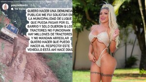 En bikini la modelo Yenys Olmedo saldrá a exigir que reparen su calle en Luque