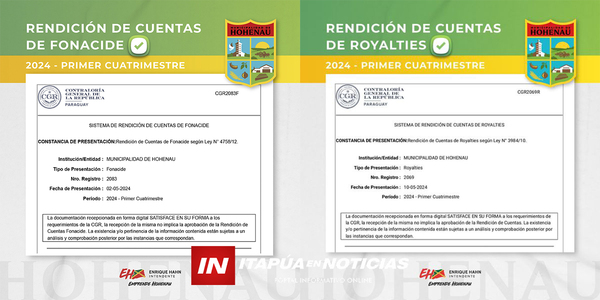 MUNICIPALIDAD DE HOHENAU PRESENTÓ EN TIEMPO Y FORMA RENDICIÓN DE CUENTAS DEL PRIMER CUATRIMESTRE - Itapúa Noticias