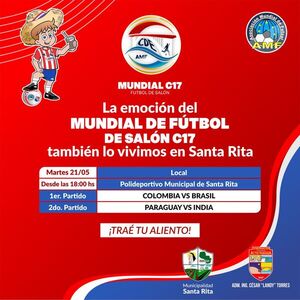 Arranca este lunes en Alto Paraná el mundial C17 de futbol de salón - ADN Digital