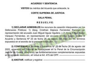 Miembros del PCC cumplirán altas condenas por homicidio de cooperatista y toma de rehenes