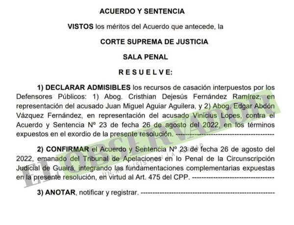 Miembros del PCC cumplirán altas condenas por homicidio de cooperatista y toma de rehenes
