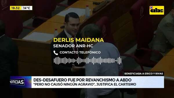 Video: cartista dijo que “desdesafuero” fue por revanchismo a Mario Abdo - ABC Noticias - ABC Color