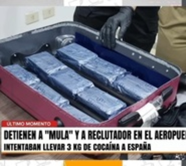"Mula" y su reclutador caen en el aeropuerto con 3 kilos de cocaína - Paraguay.com