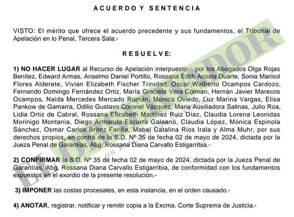 Cámara confirma rechazo de amparo que buscaba anular examen de Derecho Penal