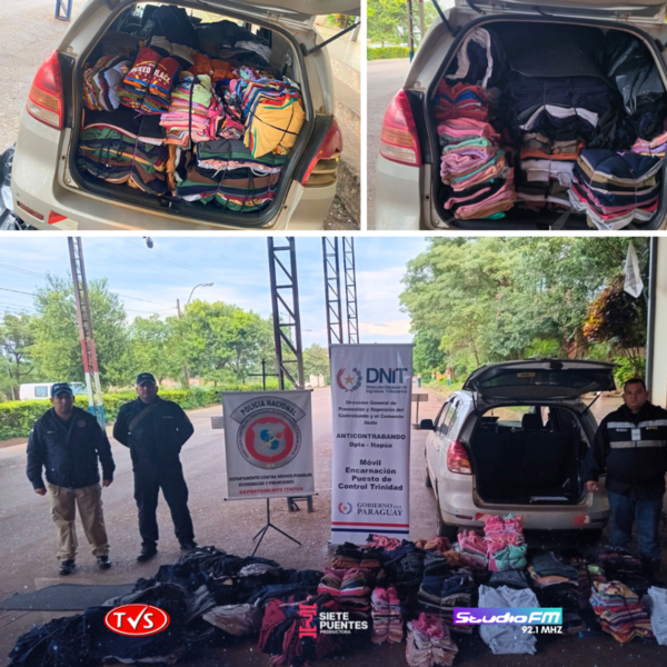 CONFISCAN VEHÍCULO Y ROPA PRESUNTAMENTE DE CONTRABANDO EN OPERATIVO - TVS