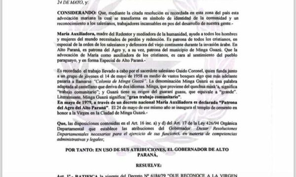 Recuerdan vigencia de asueto departamental del 24 de mayo