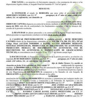 Comparece Imputada por falsificación de expedientes judiciales y obteiene medidas alternativas
