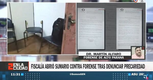 Diario HOY | Médico forense, sumariado por Fiscal General por “contar la verdad” y revelar precariedad