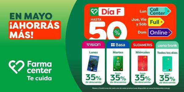 Mayo, un mes para ahorrar con Farmacenter