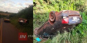 AUTOMÓVIL VOLCÓ EN EL DISTRITO DE SAN RAFAEL DEL PARANÁ  - Itapúa Noticias