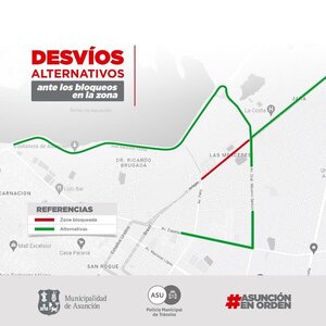 Comunidades indígenas realizan bloqueos en Avenida Artigas