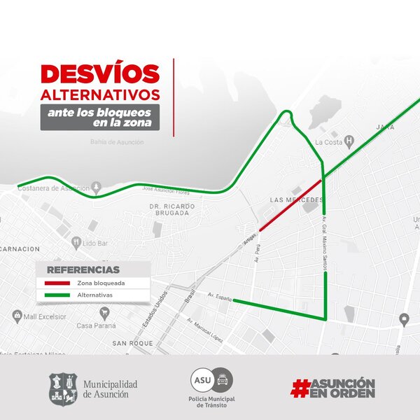 Comunidades indígenas realizan bloqueos en Avenida Artigas
