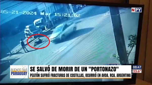 Peatón quedó herido luego de que se le caiga un portón encima - Noticias Paraguay