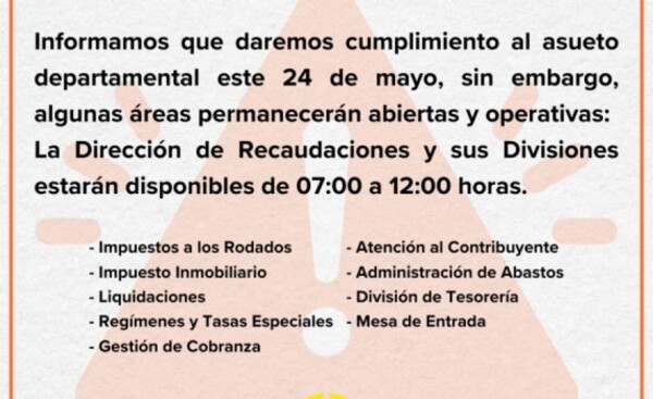 Comuna de CDE abrirá varias dependencias durante el asueto