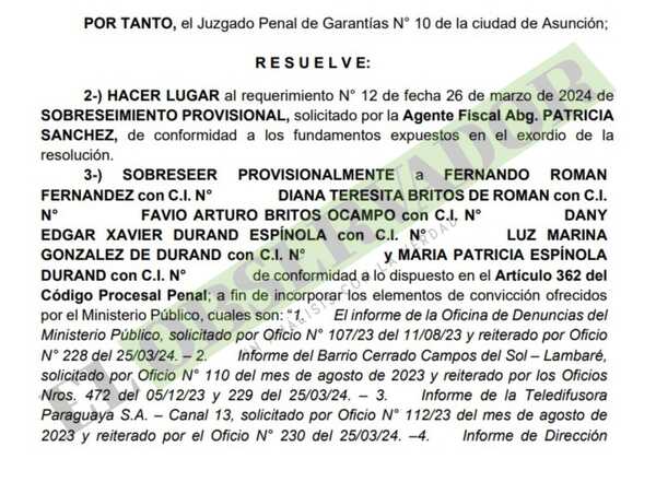 Dany Durand obtiene otro sobreseimiento provisional en causa derivada del caso Mocipar