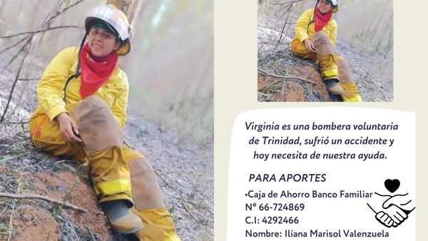 Bombera Voluntaria necesita ayuda tras grave accidente en Trinidad