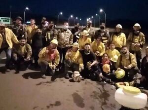 Bomberos Azules se preparan para una competencia que será en Horqueta