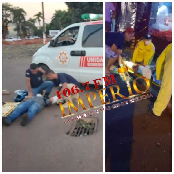 Bomberos auxiliaron a dos motociclistas accidentados en el barrio Mariscal Estigarribia - Radio Imperio 106.7 FM