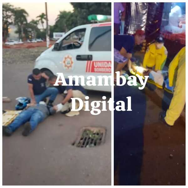 Bomberos auxiliaron a dos motociclistas accidentados en el barrio Mariscal Estigarribia