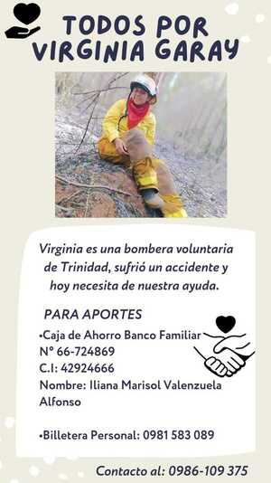 BOMBERA DE TRINIDAD SUFRIÓ ACCIDENTE DE TRÁNSITO Y HOY NECESITA LA COLABORACIÓN DE TODOS - TVS