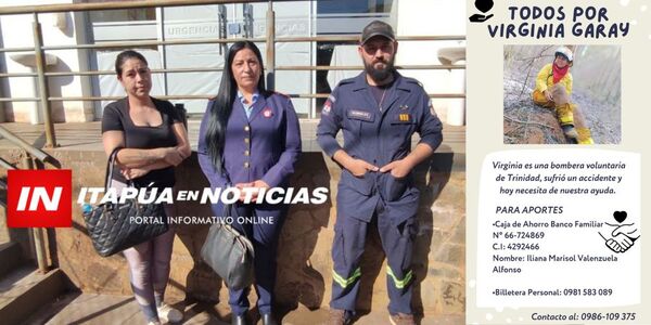 SOLICITAN AYUDA PARA JOVEN BOMBERA EN GRAVE ESTADO TRAS UN ACCIDENTE DE TRÁNSITO - Itapúa Noticias