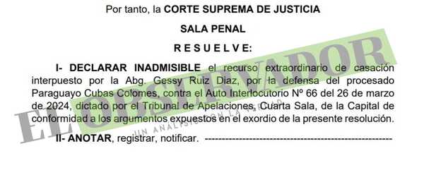 Paraguayo Cubas deberá afrontar juicio por disturbios tras elecciones, confirmó la Sala Penal