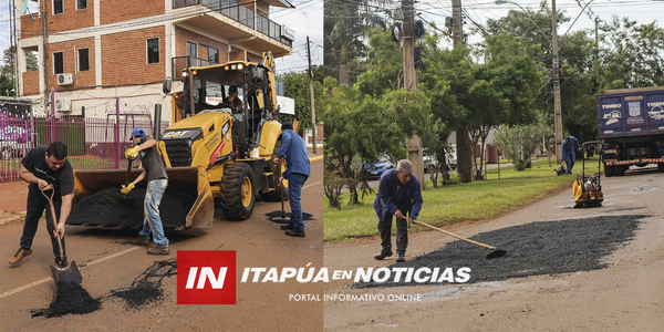 HOHENAU INTENSIFICA TRABAJOS DE BACHEO TRAS MEJORAS CLIMÁTICAS - Itapúa Noticias