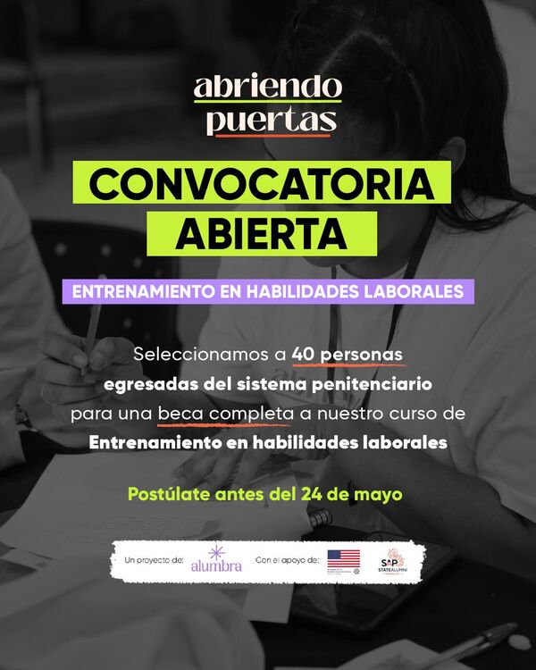 Últimos Días para Postular al Curso de Habilidades Laborales para Exprivados de Libertad.