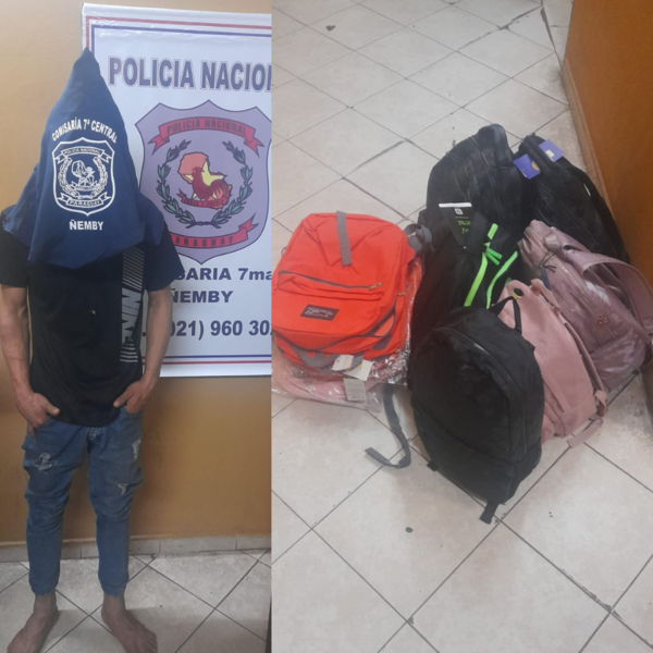 HURTÓ MOCHILAS DE UN LIBRERÍA EN ÑEMBY