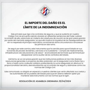 Aseguradoras expresan su preocupación por la omisión del principio resarcitorio en sentencias judiciales