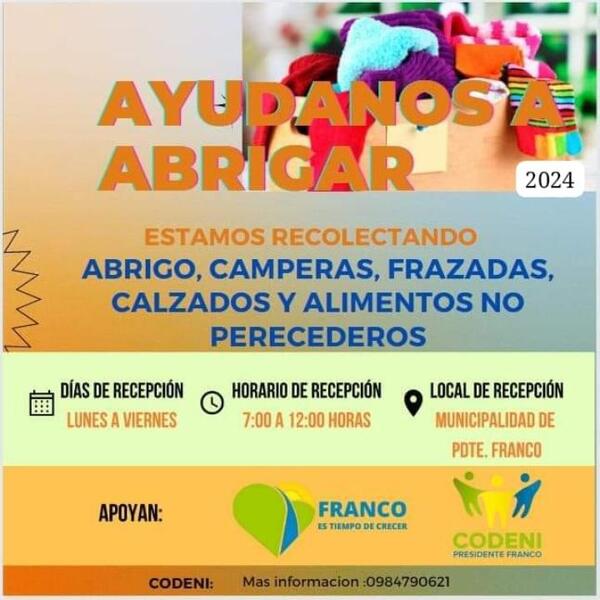 CODENI de Pdte. Franco colecta abrigos para niños de la calle - La Clave